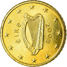 IRELAND REPUBLIC, 50 Euro Cent, 2008, AU(55-58), Brass, KM:49