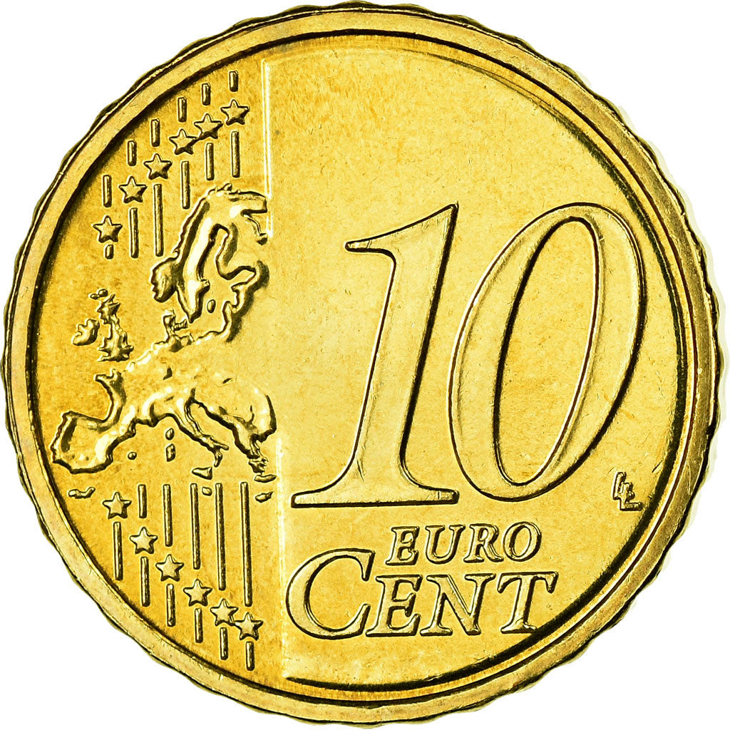 IRELAND REPUBLIC, 10 Euro Cent, 2008, SUP, Laiton, KM:47