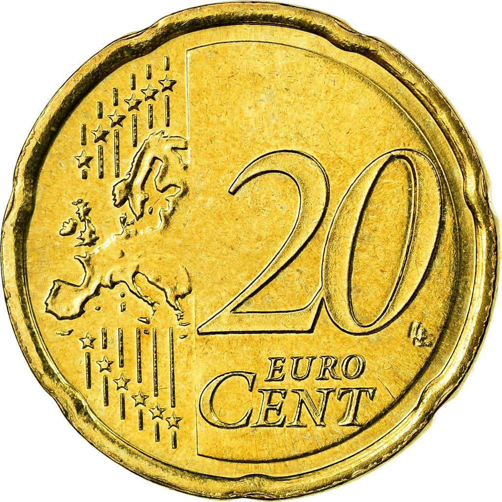 Netherlands, 20 Euro Cent, 2007, MS(63), Brass, KM:269