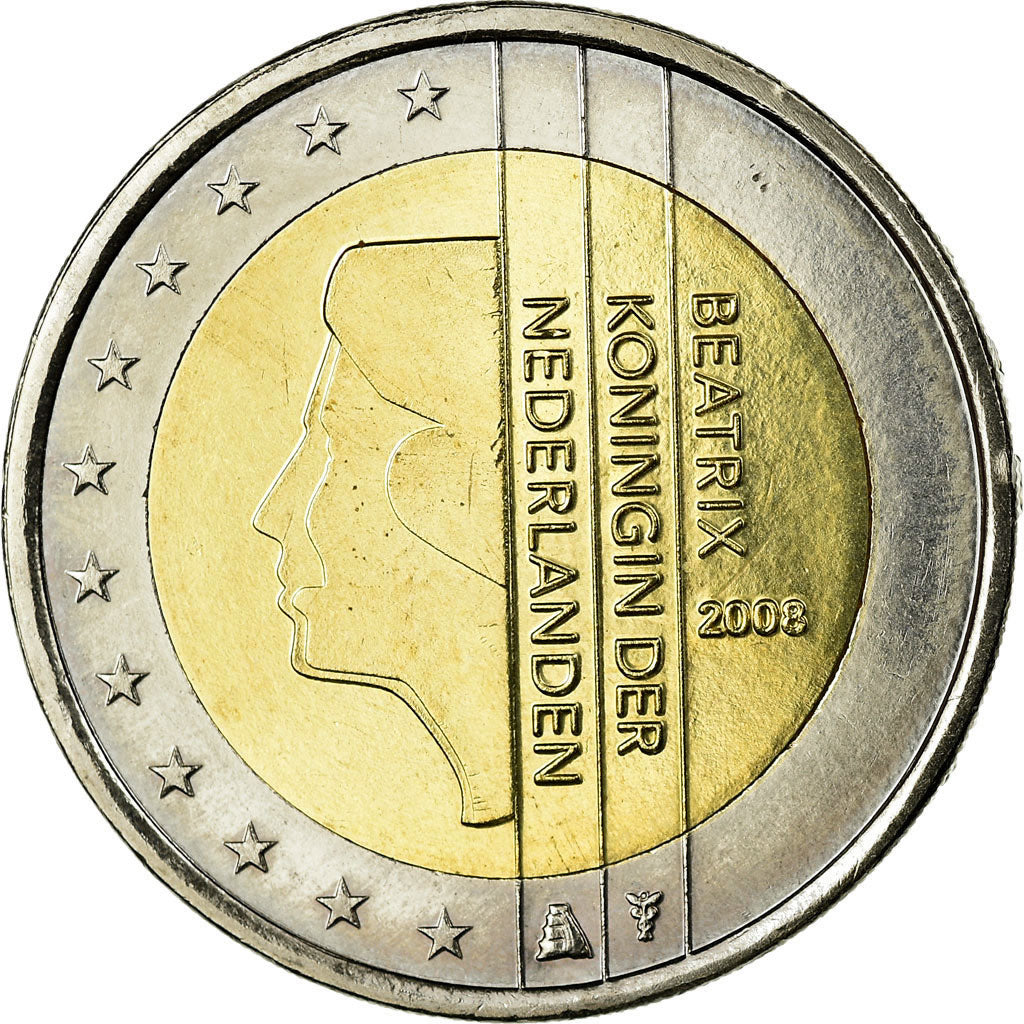 Netherlands, 2 Euro, 2008, MS(63), Bi-Metallic, KM:272