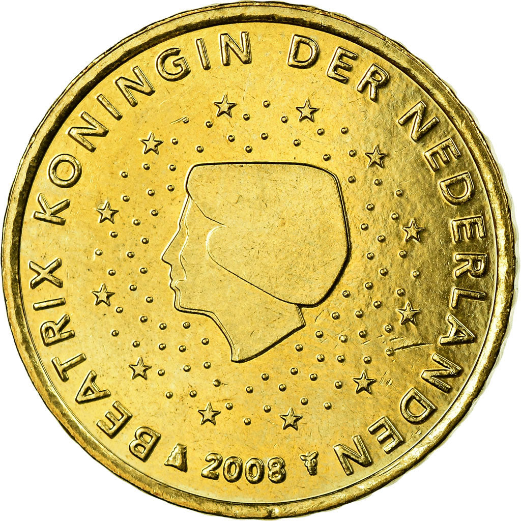 Netherlands, 50 Euro Cent, 2008, MS(63), Brass, KM:270
