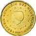 Netherlands, 20 Euro Cent, 2008, AU(55-58), Brass, KM:269