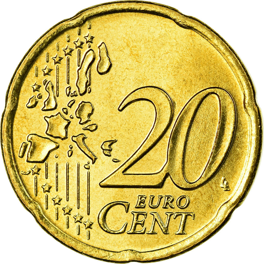Grecia, 20 Euro Cent, 2003, SC, Latón, KM:185