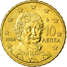 Griechenland, 10 Euro Cent, 2003, UNZ, Messing, KM:184