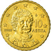 Grécia, 10 Euro Cent, 2003, MS(63), Latão, KM:184