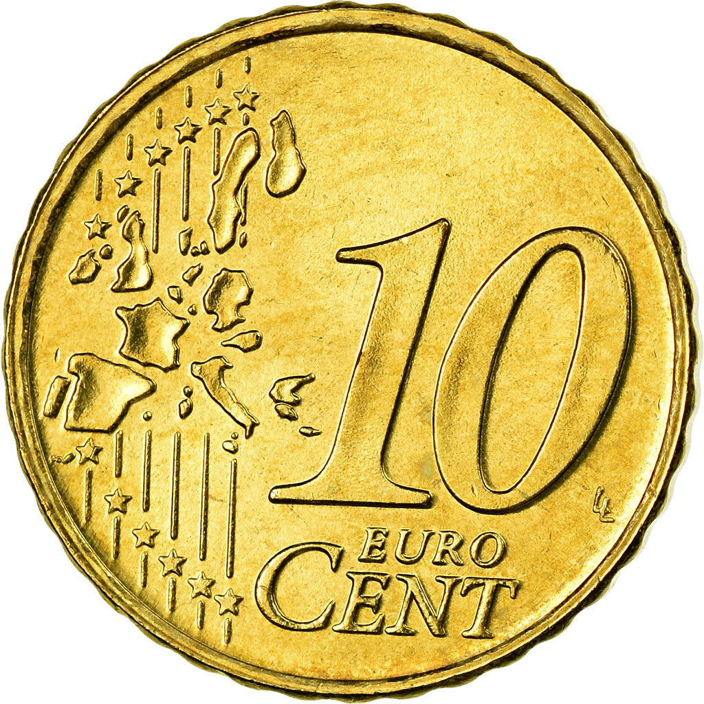 Griechenland, 10 Euro Cent, 2003, UNZ, Messing, KM:184