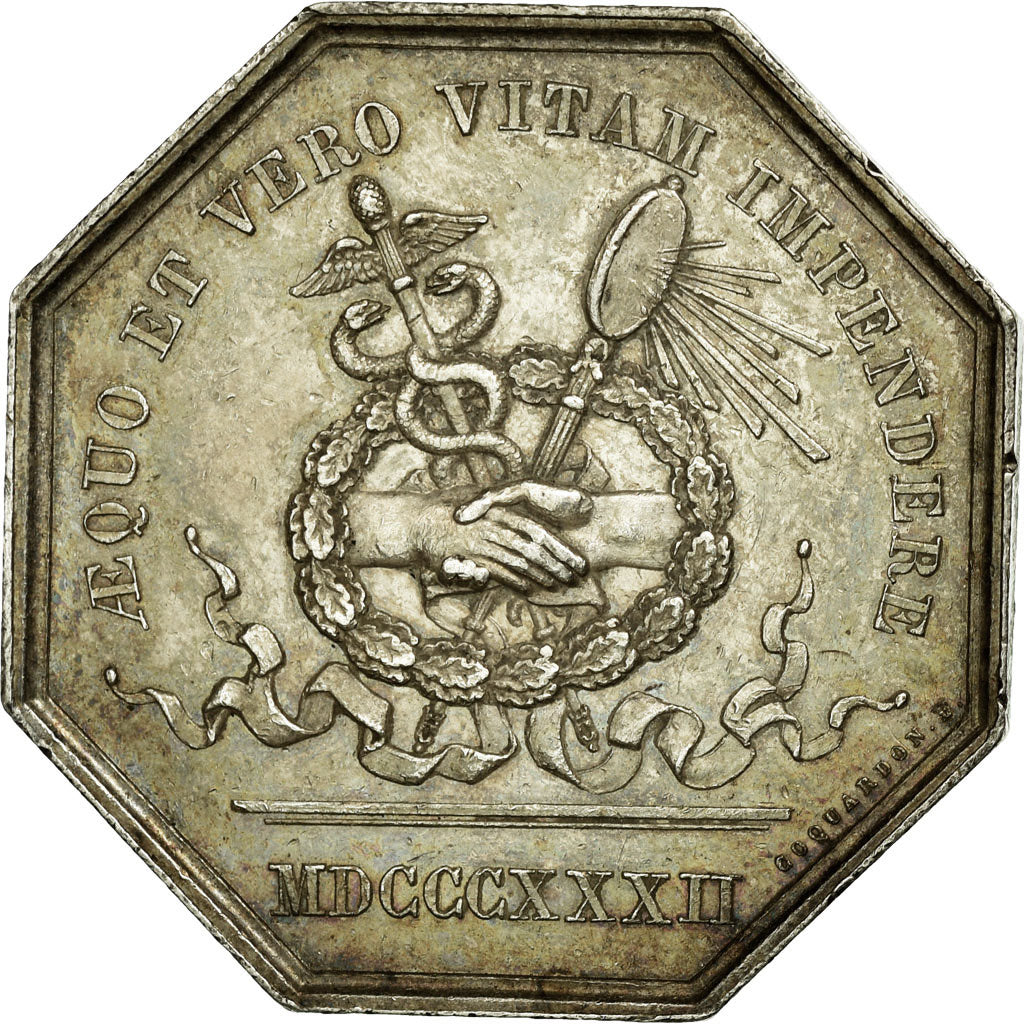 France, Token, Notary, 1832, AU(55-58), Silver, Lerouge:41