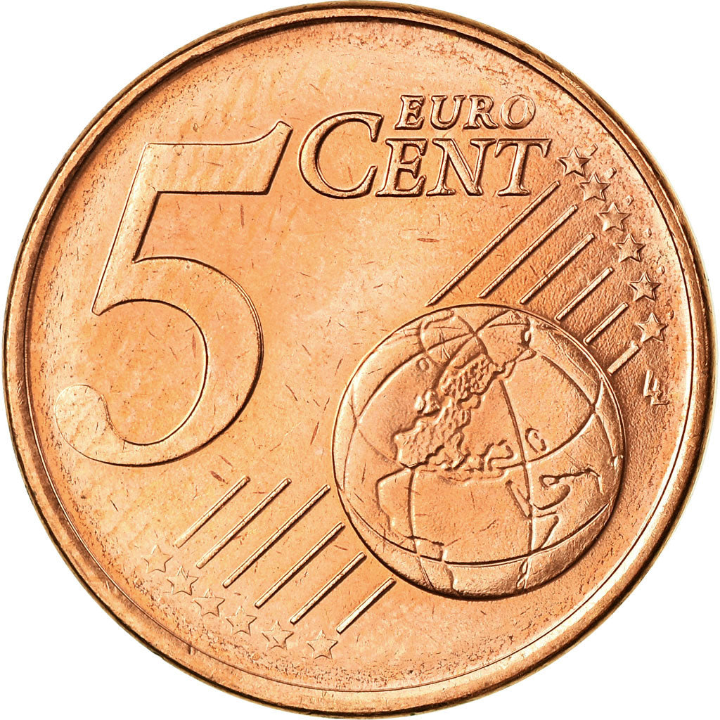 Grécia, 5 Euro Cent, 2003, AU(55-58), Aço Cromado a Cobre, KM:183