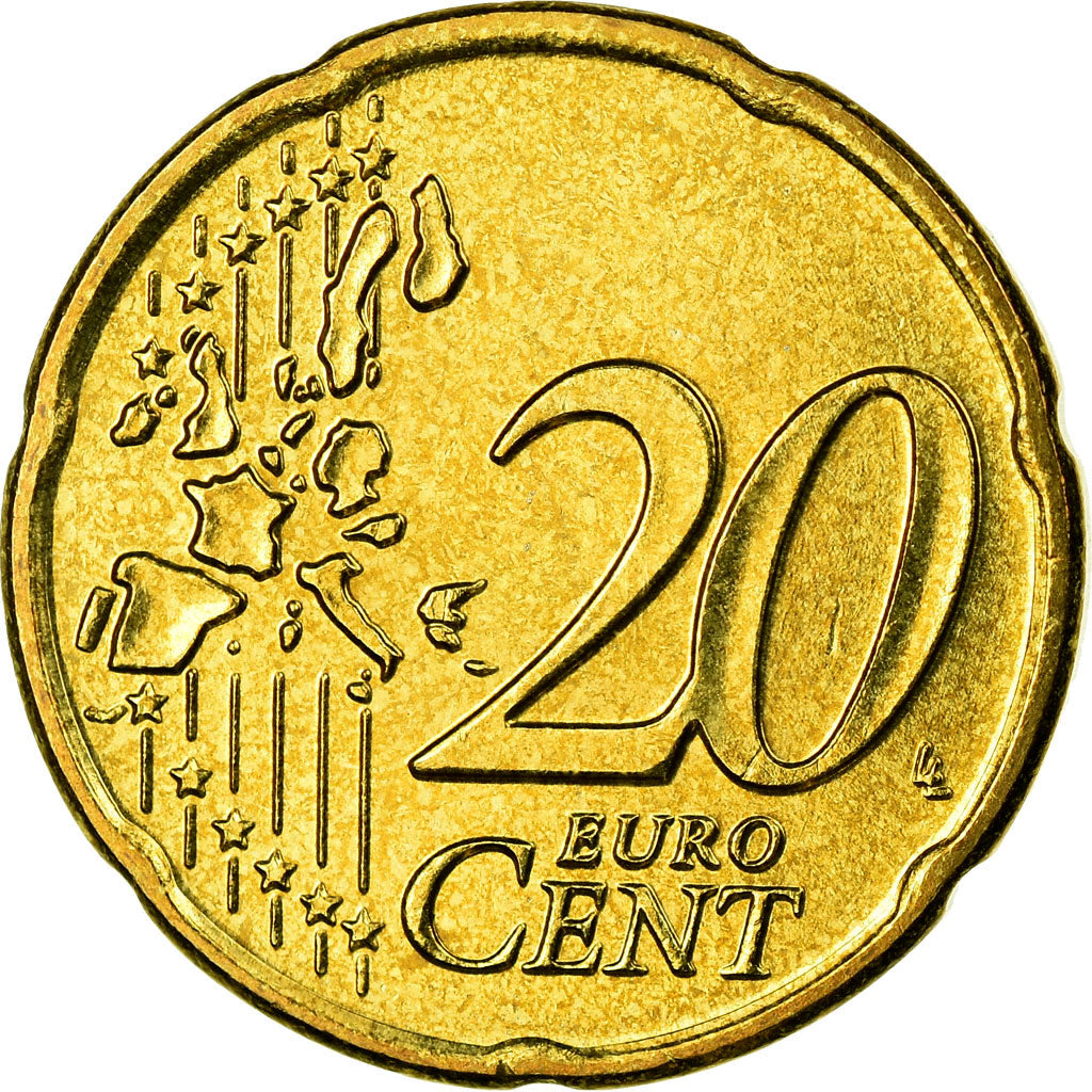 Grecja, 20 Euro Cent, 2005, Athens, AU(55-58), Mosiądz, KM:185