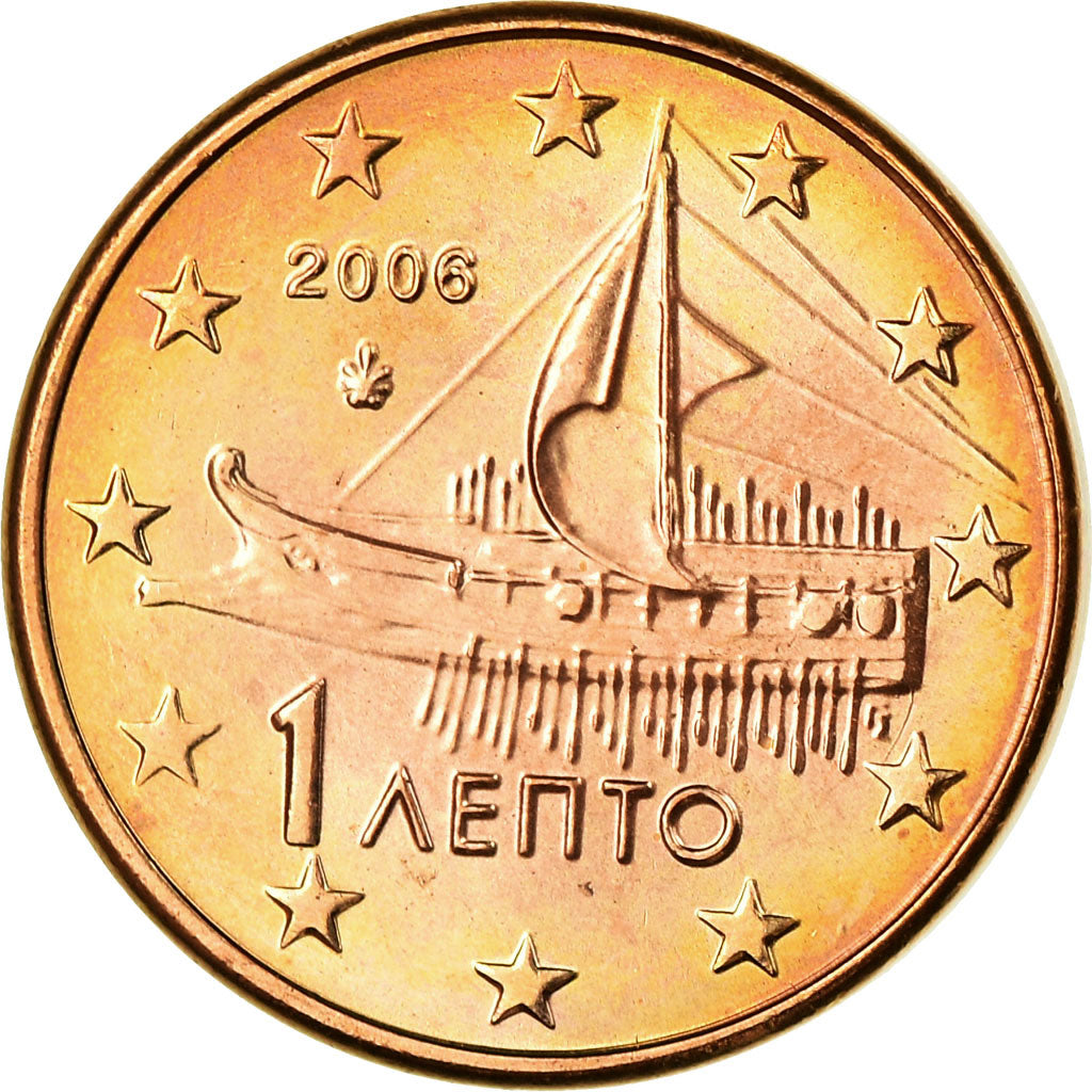 Grecia, Euro Cent, 2006, EBC, Cobre chapado en acero, KM:181