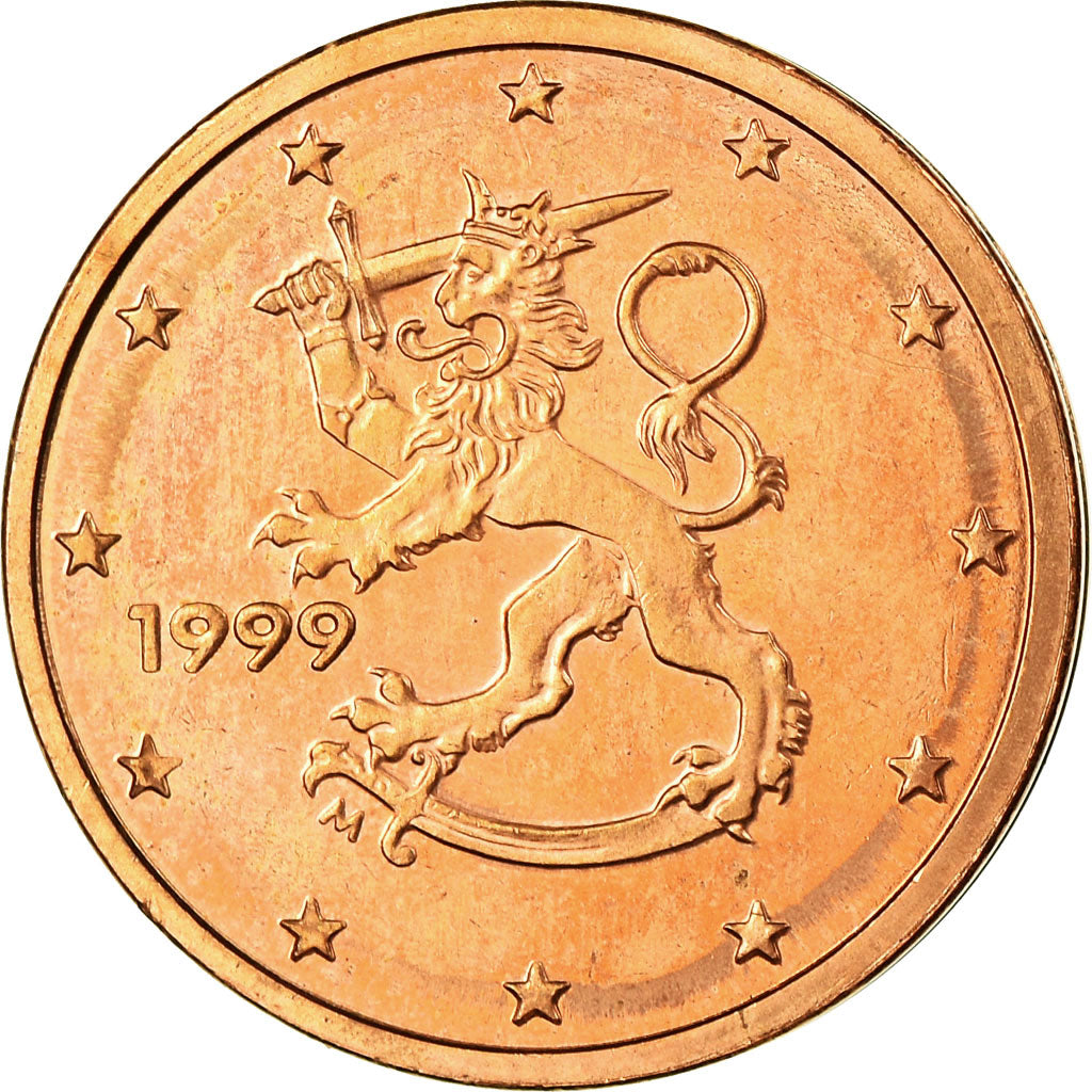 Finland, 2 Euro Cent, 1999, AU(55-58), Copper Plated Steel, KM:99