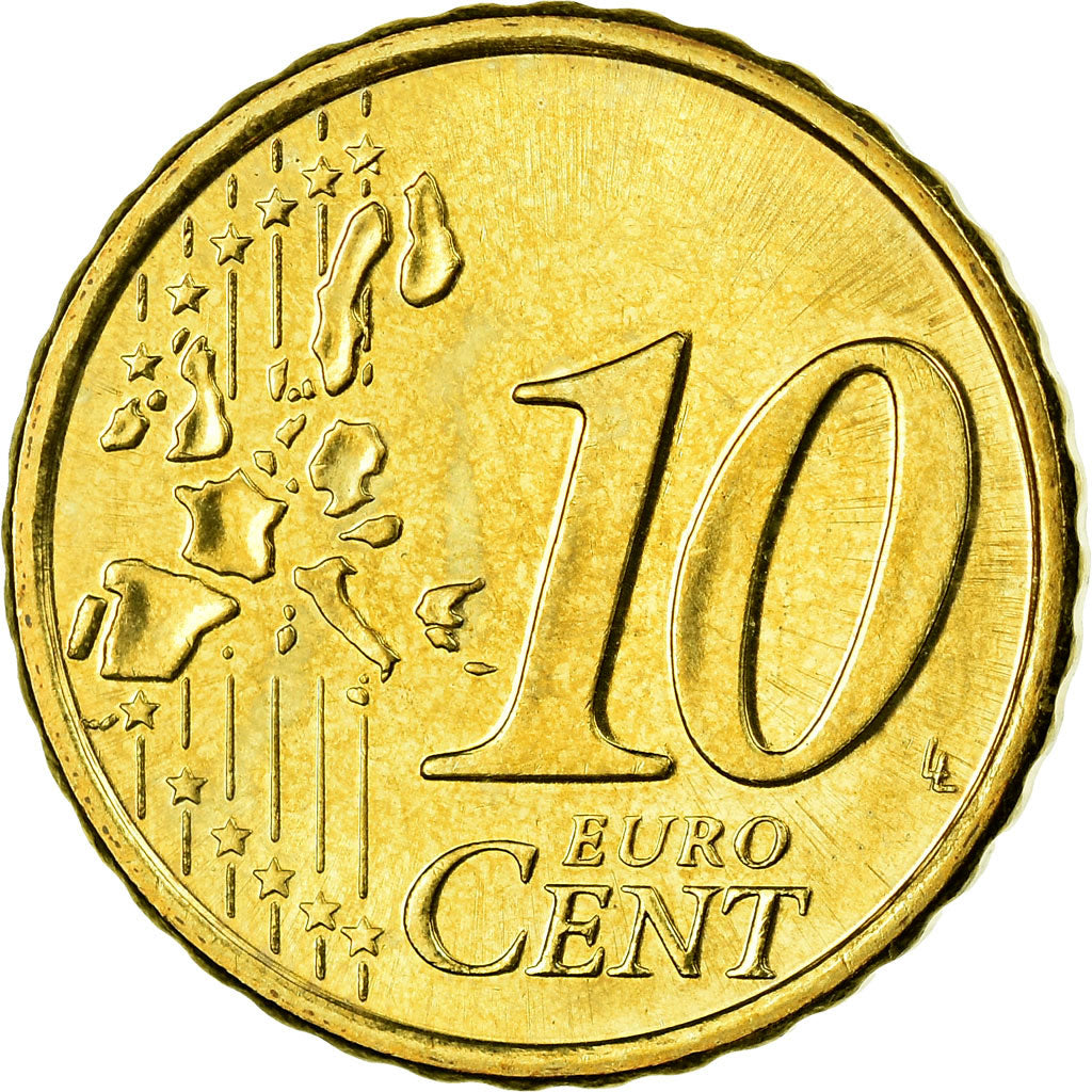 Finland, 10 Euro Cent, 2001, AU(55-58), Brass, KM:101