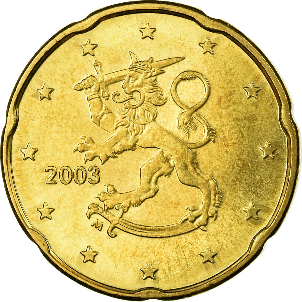 Finland, 20 Euro Cent, 2003, AU(55-58), Brass, KM:102