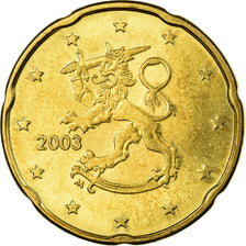 Finland, 20 Euro Cent, 2003, AU(55-58), Brass, KM:102