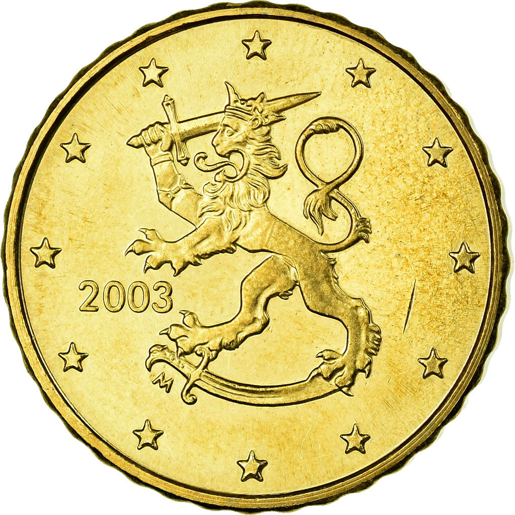 Finland, 10 Euro Cent, 2003, AU(55-58), Brass, KM:101