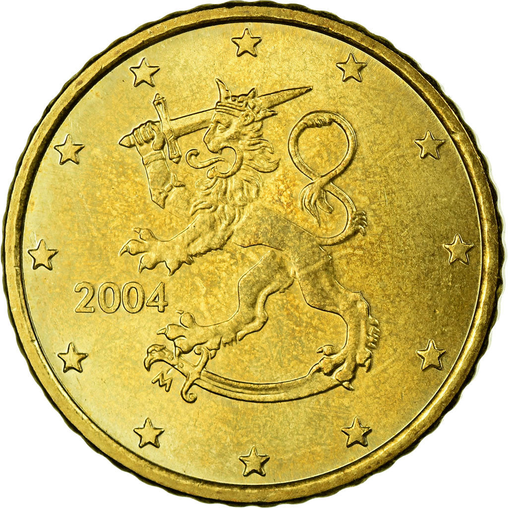 Finland, 50 Euro Cent, 2004, AU(55-58), Brass, KM:103