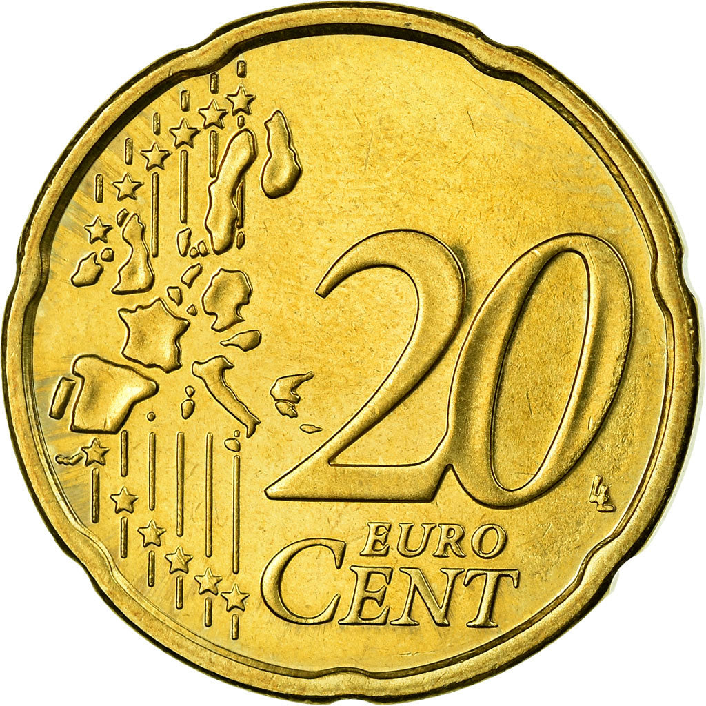 Finland, 20 Euro Cent, 2004, AU(55-58), Brass, KM:102