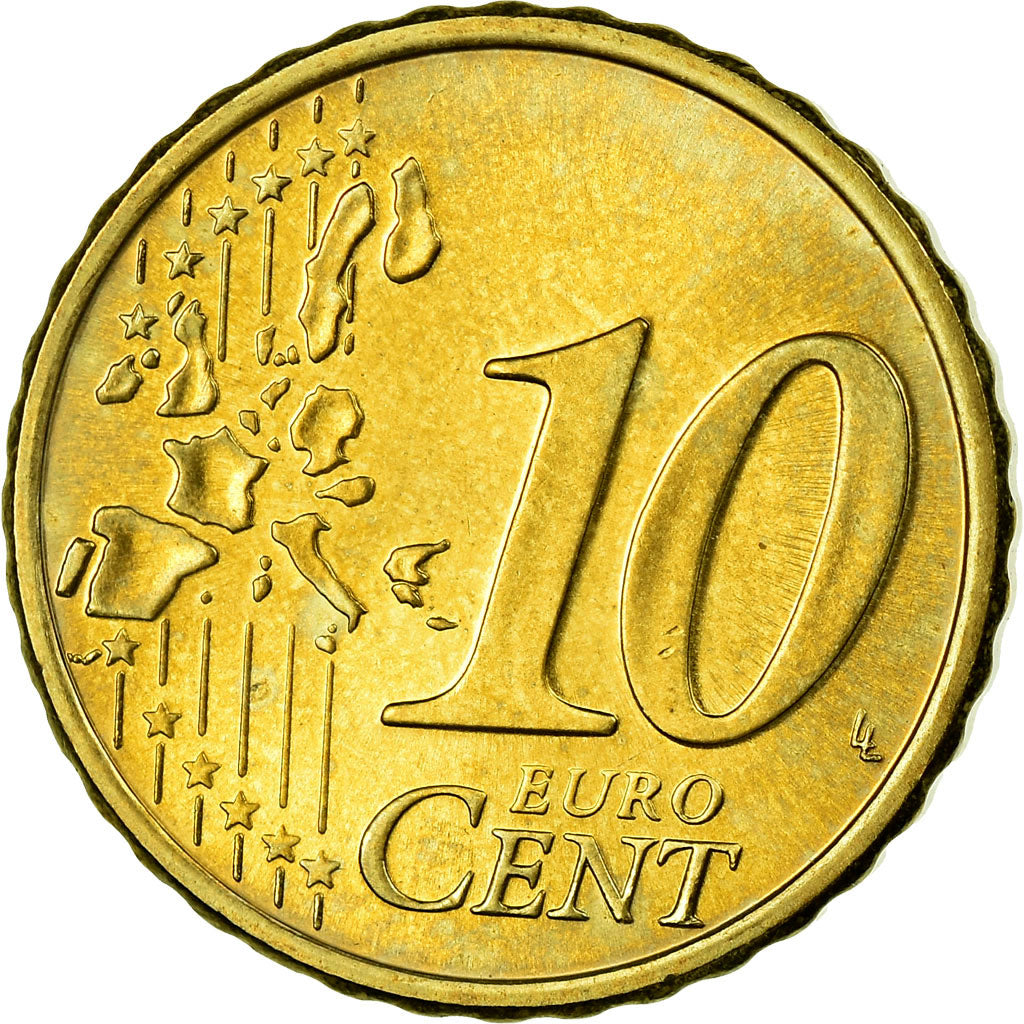 Finland, 10 Euro Cent, 2004, AU(55-58), Brass, KM:101