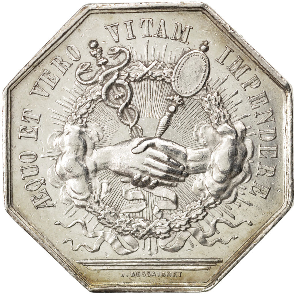France, Notary, Token, AU(55-58), Silver, Lerouge #42, 13.71