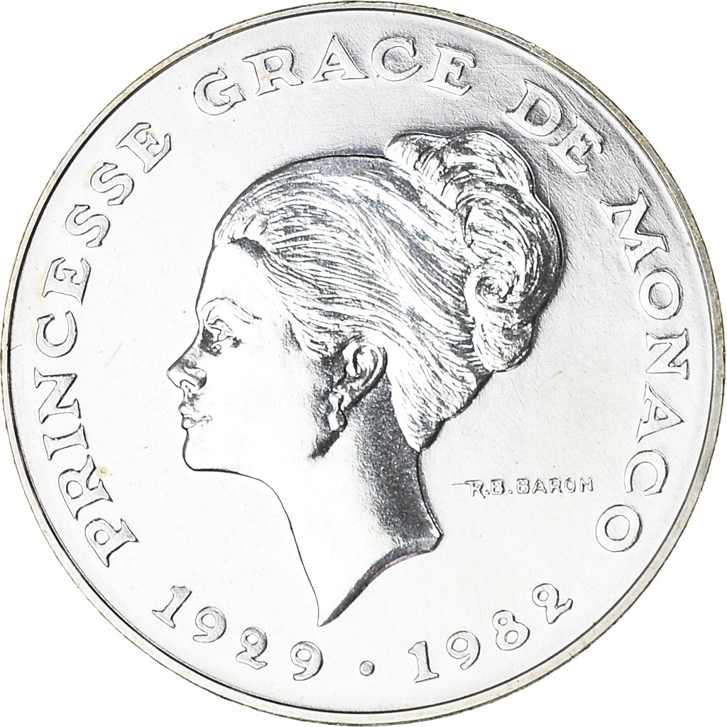 Coin, Monaco, 10 Francs, 1982, ESSAI, MS(65-70), Silver, KM:E73, Gadoury:MC158