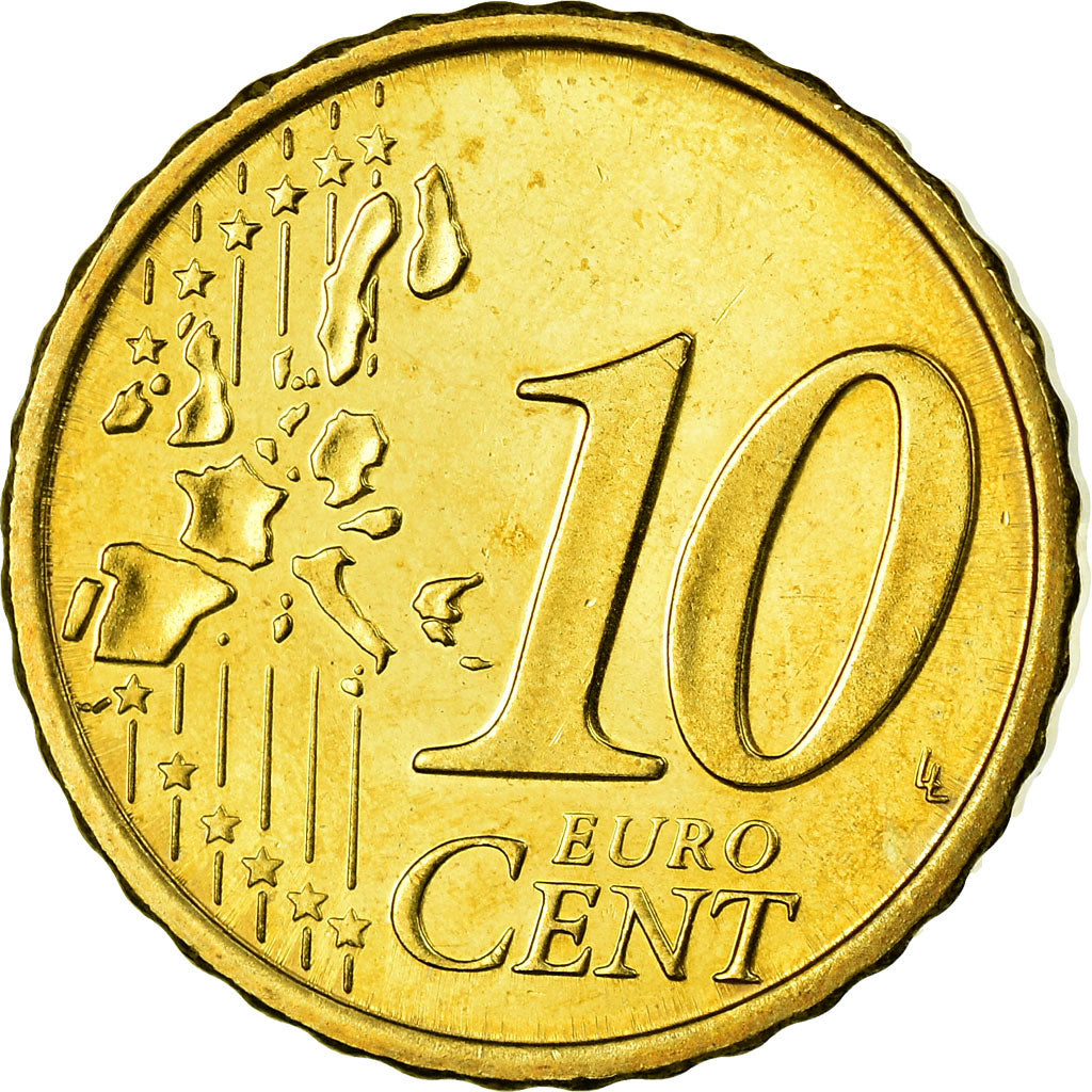 Finland, 10 Euro Cent, 2005, AU(55-58), Brass, KM:101