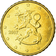Finland, 10 Euro Cent, 2007, AU(55-58), Brass, KM:126