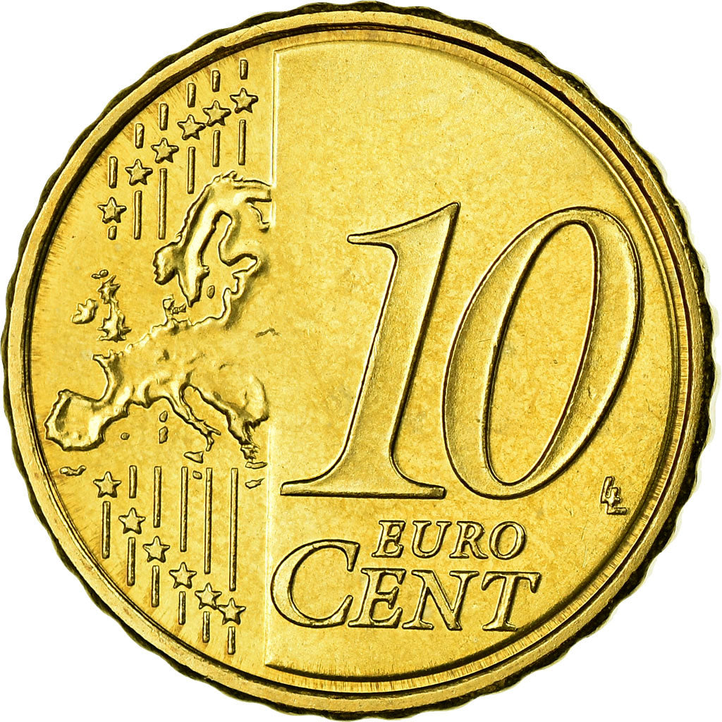 Finland, 10 Euro Cent, 2007, AU(55-58), Brass, KM:126
