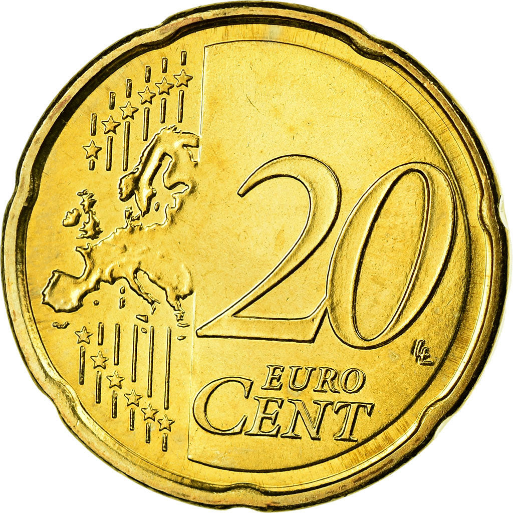Finland, 20 Euro Cent, 2008, AU(55-58), Brass, KM:127