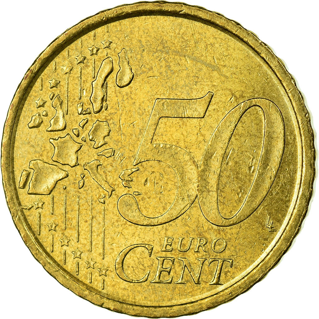 Spagna, 50 Euro Cent, 1999, BB, Ottone, KM:1045