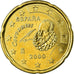 Spain, 20 Euro Cent, 2000, AU(55-58), Brass, KM:1044