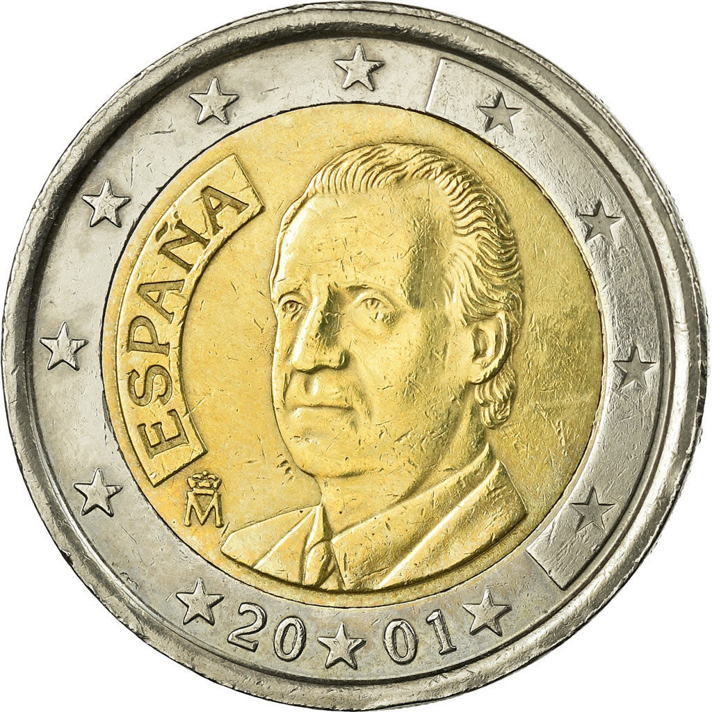 Spagna, 2 Euro, 2001, BB, Bi-metallico, KM:1047