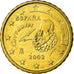 Hiszpania, 10 Euro Cent, 2002, Madrid, EF(40-45), Mosiądz, KM:1043