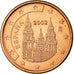 Spain, Euro Cent, 2002, EF(40-45), Copper Plated Steel, KM:1040