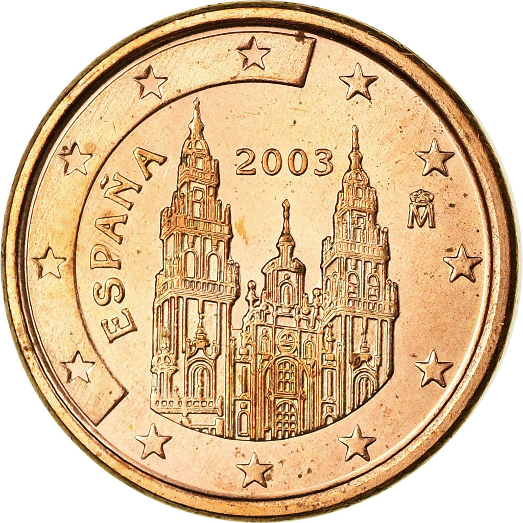 Spain, Euro Cent, 2003, EF(40-45), Copper Plated Steel, KM:1040