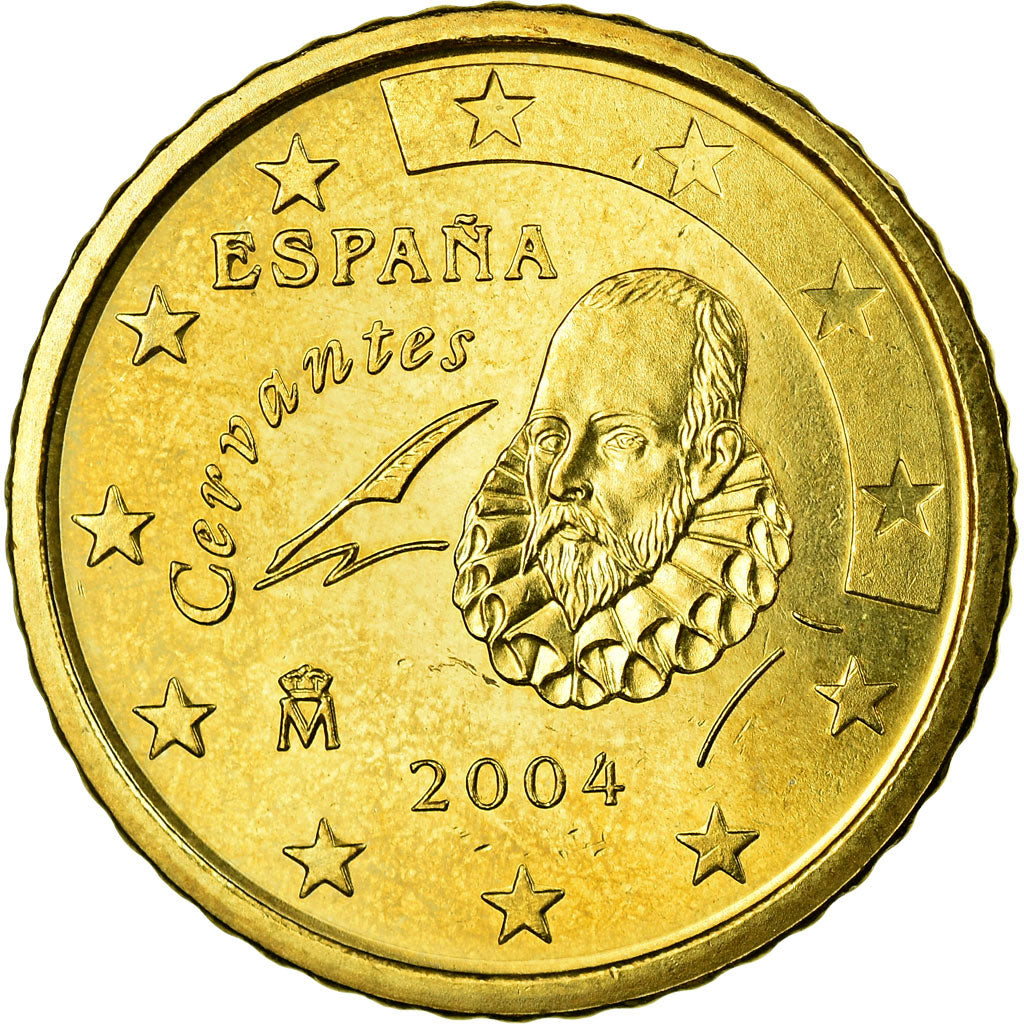 Spain, 50 Euro Cent, 2004, AU(55-58), Brass, KM:1045
