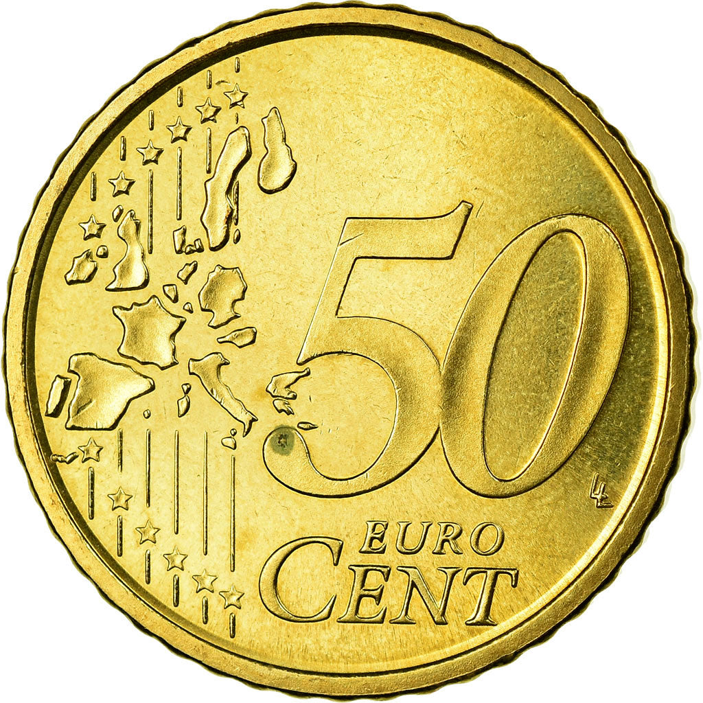 Spain, 50 Euro Cent, 2004, AU(55-58), Brass, KM:1045