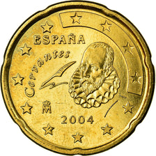 Spain, 20 Euro Cent, 2004, EF(40-45), Brass, KM:1044