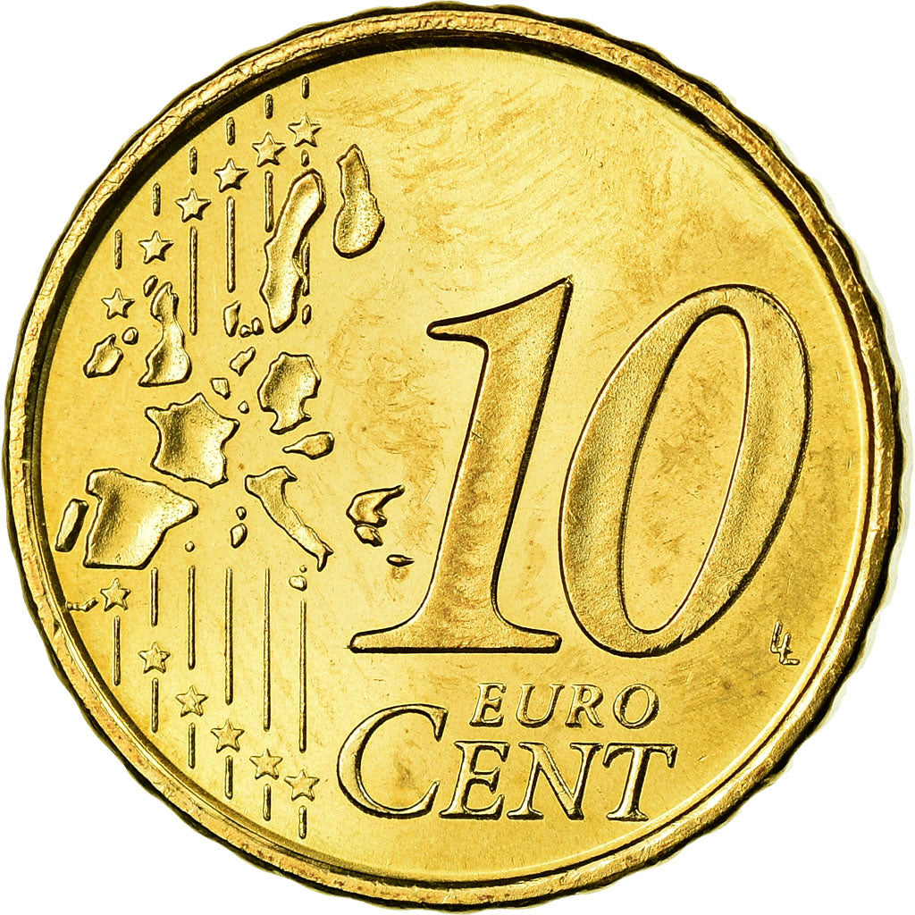 Spagna, 10 Euro Cent, 2006, SPL-, Ottone, KM:1043