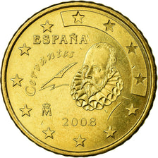 Spain, 50 Euro Cent, 2008, AU(55-58), Brass, KM:1072
