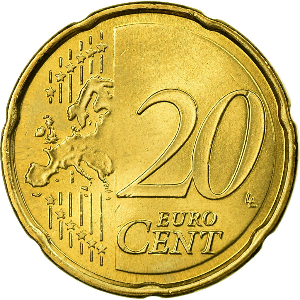 Espagne, 20 Euro Cent, 2008, SUP, Laiton, KM:1071
