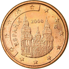 Spain, Euro Cent, 2008, AU(55-58), Copper Plated Steel, KM:1040