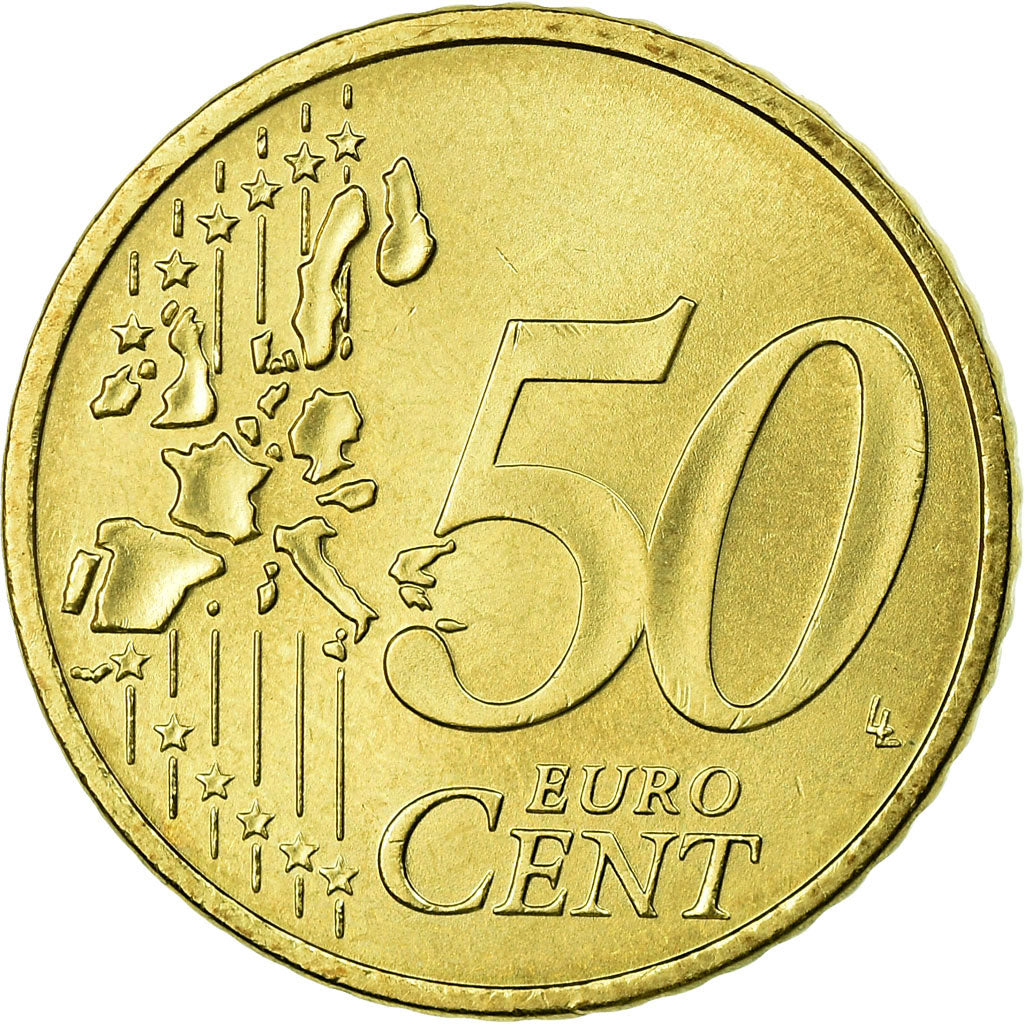 Bundesrepublik Deutschland, 50 Euro Cent, 2002, SS, Messing, KM:212