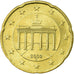 GERMANIA - REPUBBLICA FEDERALE, 20 Euro Cent, 2002, BB, Ottone, KM:211