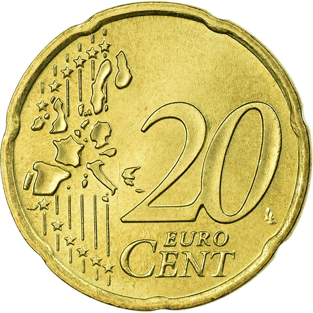 GERMANIA - REPUBBLICA FEDERALE, 20 Euro Cent, 2002, BB, Ottone, KM:211
