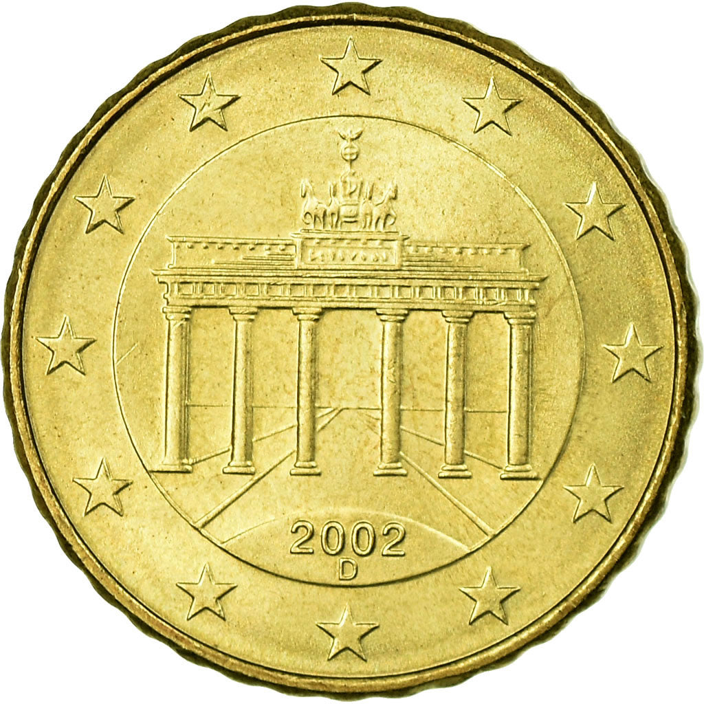 GERMANIA - REPUBBLICA FEDERALE, 10 Euro Cent, 2002, BB, Ottone, KM:210