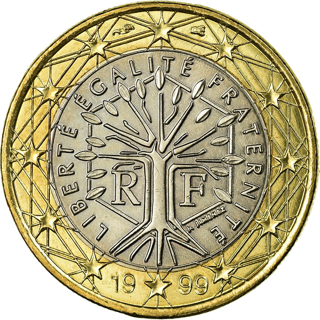 France, Euro, 1999, EF(40-45), Bi-Metallic, Gadoury:7, KM:1288