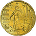 France, 20 Euro Cent, 1999, EF(40-45), Brass, Gadoury:5., KM:1286