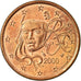 France, 5 Euro Cent, 2000, EF(40-45), Copper Plated Steel, Gadoury:3, KM:1284