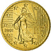 France, 50 Euro Cent, 2001, EF(40-45), Brass, Gadoury:6., KM:1287