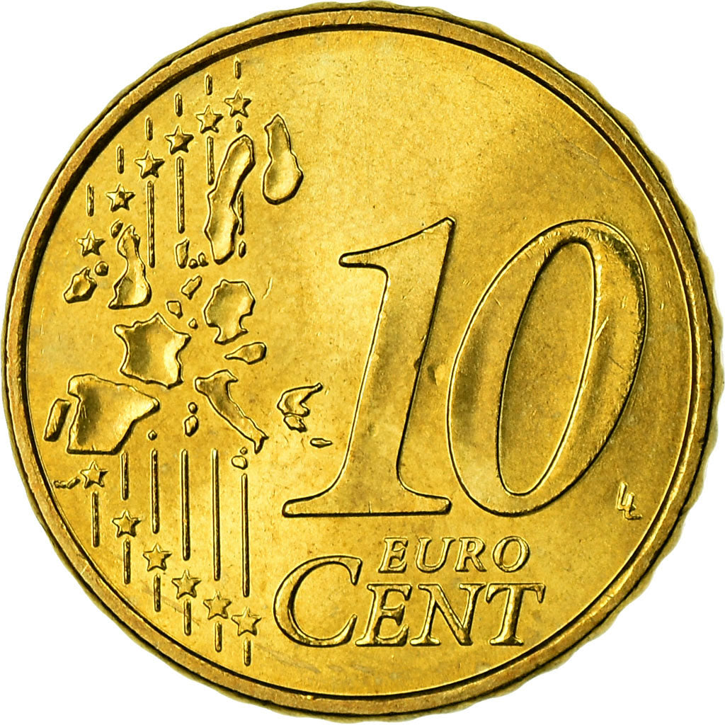 France, 10 Euro Cent, 2001, AU(55-58), Brass, Gadoury:4a, KM:1285